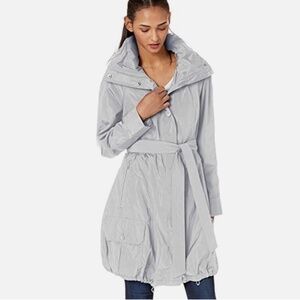 NWT Marc New York Andrew Marc Navarre Silver Bubble Trench Coat - Size L